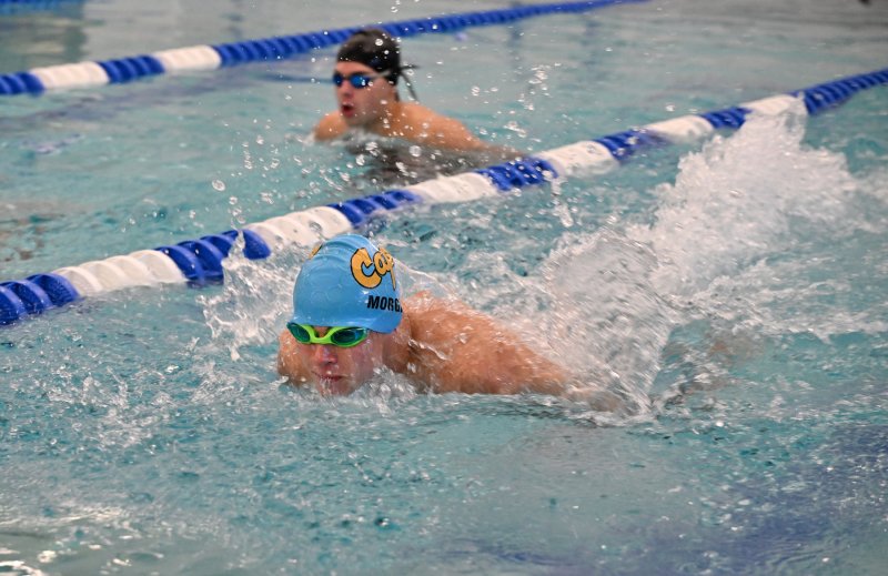 Senior Ryan Morgan swims the fly.