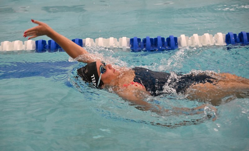Senior Sidney Caldwell will swim the backstroke for the Vikings.