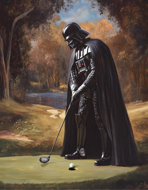I didn’t know Darth Vader played golf, but in retrospect it makes perfect sense. Using the Force and the Dark Side, and all that.