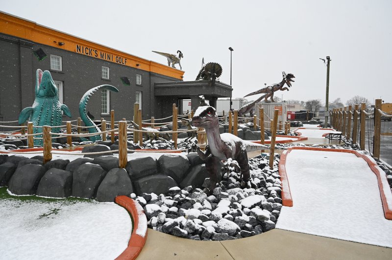 It’s probably not an ideal day to go mini golfing at Nick’s in the Walmart shopping center. NICK ROTH PHOTO