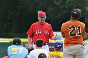 Chris Calciano talks to campers at the end of the second day. BY NICK ROTH