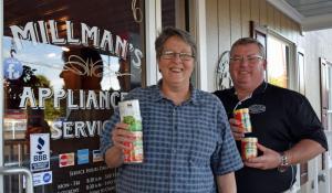 Amy Kratz, left, and Gary Chorman of Millman’s Appliances partnered to collect donations for Louisiana flood victims. MADDY LAURIA PHOTO