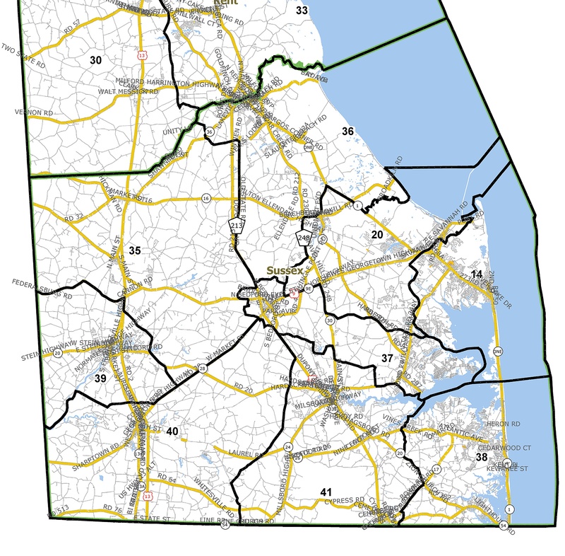 Sussex County Delaware Zip Code Map