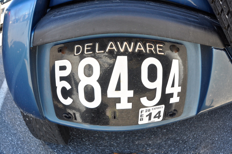 Delaware Black & White Porcelain Registration Plate