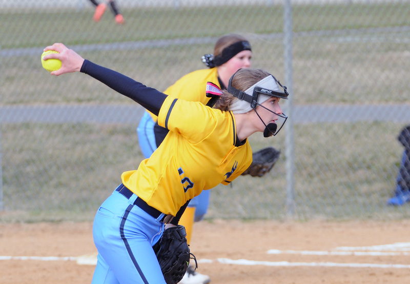 Junior Riley Shields tossed a seven-strikeout, two-hit game to pick up her first win of the season in the 7-2 victory over the Senators. BY DAN COOK