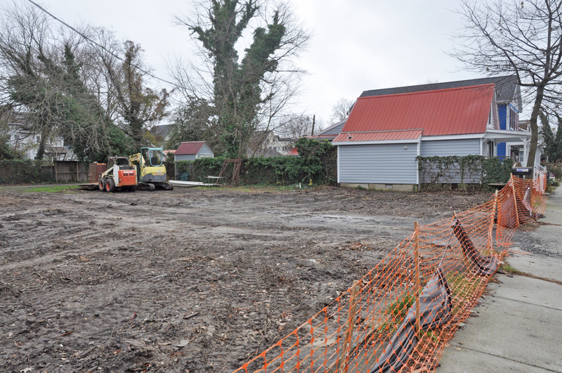 Little remains on adjacent Chestnut Street properties that once held two houses. Earlier this year, Lewes Building Inspector Henry Baynum marked the houses for condemnation, setting in motion a process to clean up the property. BY NICK ROTH