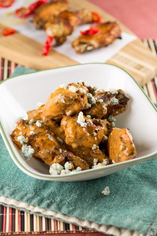 Crispy Baked Carolina Reaper Chicken Wings With Buffalo Blue Cheese