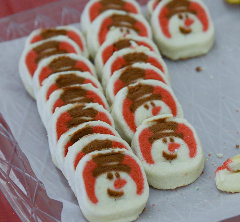 A cookie pressed snowman was a popular choice.