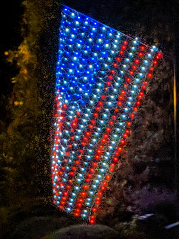 flag made of lights