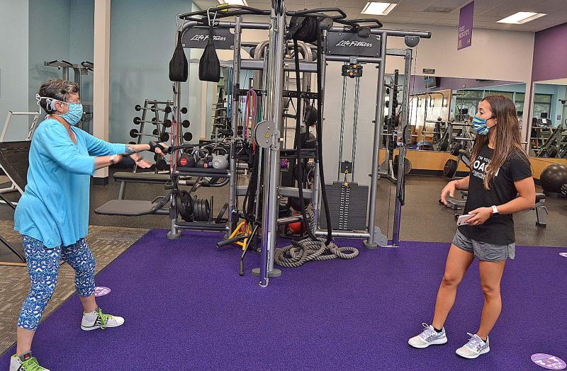 Ageless Fitness of Sussex County instructor Katie Gerber, right, trains Jo Ann Amann of Lewes. SUBMITTED PHOTOS