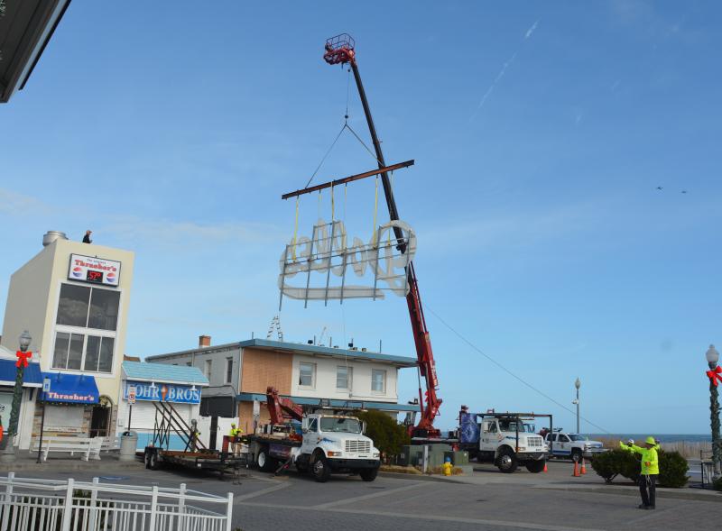 Last sunrise for Dolle's sign on Rehoboth Beach Boardwalk