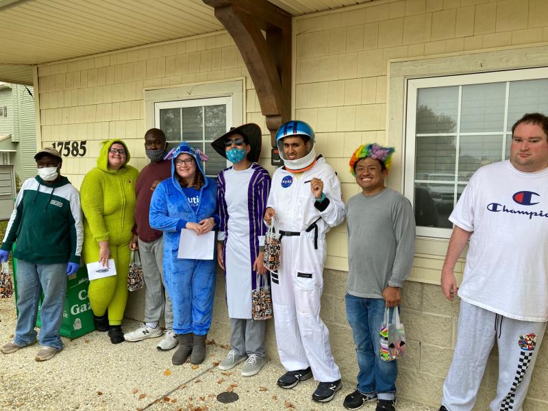 Kids from Delaware Autism trick or treat at Cape Gazette
