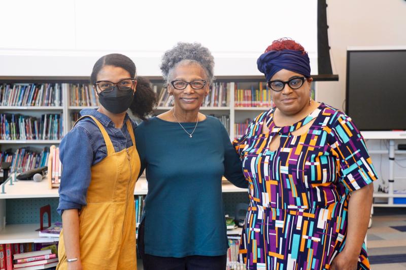 Jordan Saez says her grandmother, Louise Maull, is a big supporter of hers and accompanies her on reads when she can. H.O. Brittingham Library Manager Bevelene Holloman was quite proud of Saez’s success. Shown are (l-r) Saez, Maull and Holloman.