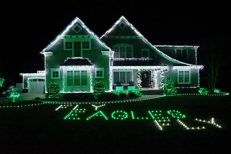 Philadelphia Eagles Fight Song Christmas Lights in South Jersey