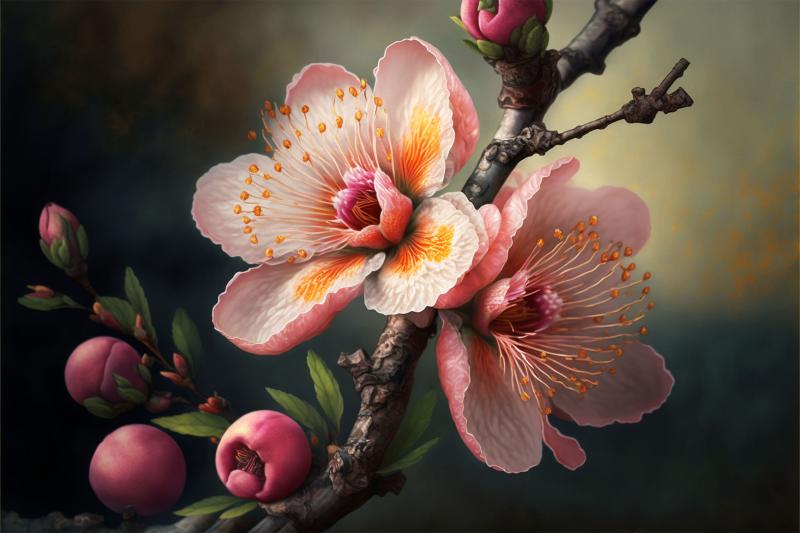 Premium Photo  Top view a peach blossom flower isolated on a