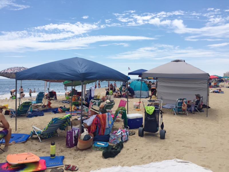 Dewey Beach officials are considering possible changes to the city’s rules regarding tents and canopies on the beach. FILE PHOTO