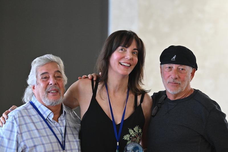Shown are (l-r) Barry Wetcher, festival committee member; Susan Ruth, writer/director of “The First”; and Sal Frank Giarratano, vice president of marketing for Panavision.