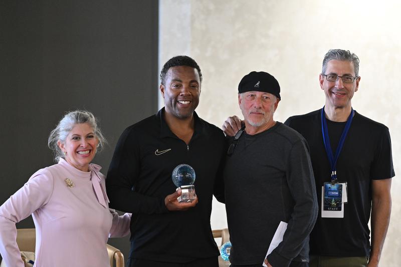 Shown are (l-r) Lisa G. Black; Ray Fearon; Sal Frank Giarratano, vice president of marketing for Panavision; and Gordon DelGiorno, festival director.