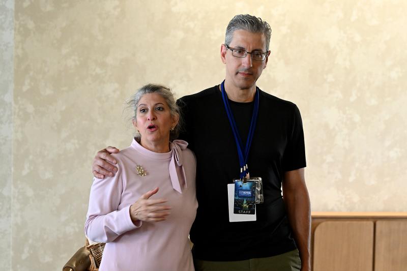 Lisa G. Black, left, and Gordon DelGiorno pose for a photo together.