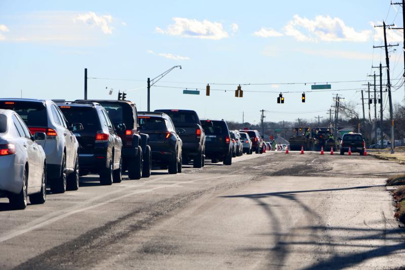 Brake lights are a common sight on Kings Highway during the construction. Crews are making interim improvements to the road, reducing it to a single traffic lane during the day. DelDOT said the work is expected to be finished in early January.