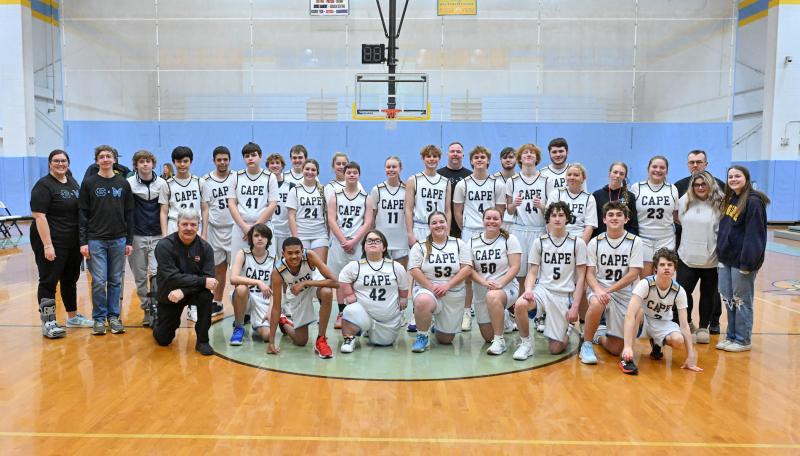 The Cape team comes together for a picture after their friendly rivalry loss to Indian River. DAN COOK PHOTOS