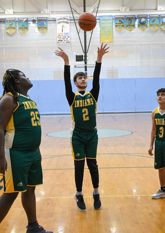 John Proctor hits a 15-footer for the Indians.