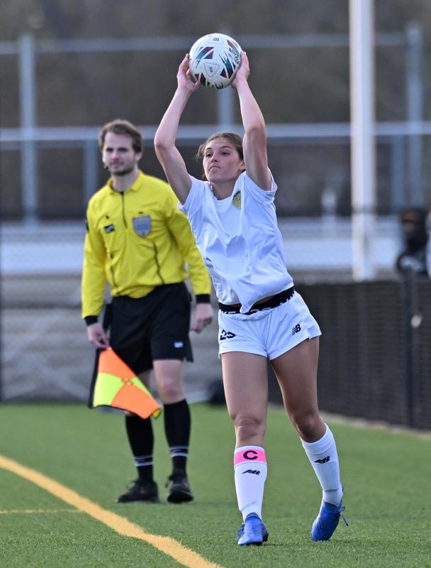 Cape senior Makala VanDrunen gets a long throw in for the Vikings.