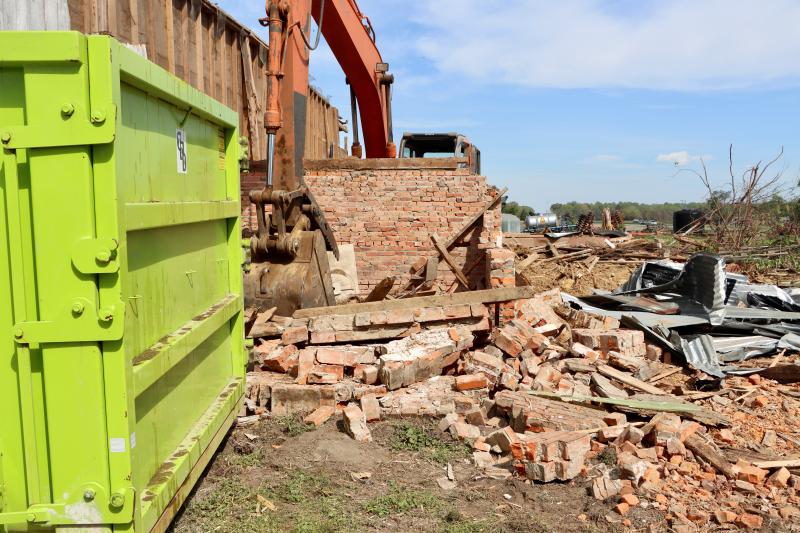 These bricks were part of the 100-year-old barn. Don Clifton’s son, John Clifton, said he found old bikes and farm equipment inside.