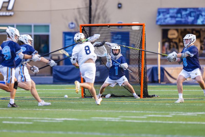 Cape junior Mason Trench holds down the defense for the Vikings.