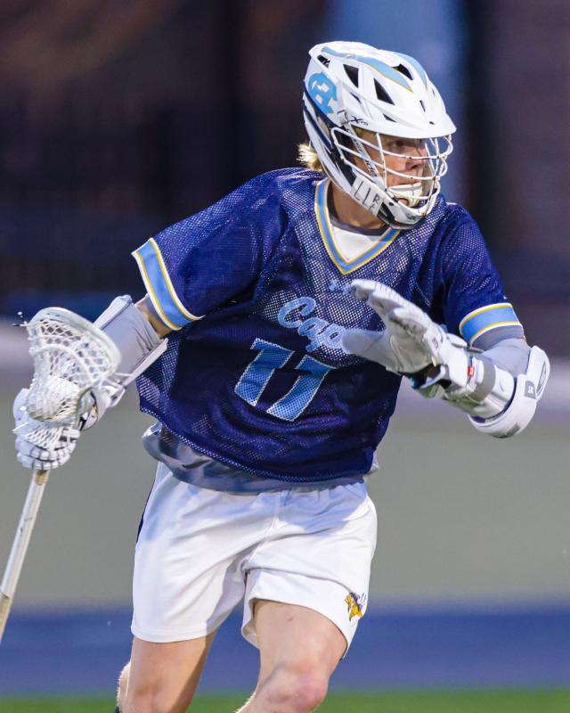 Braddock Smith sets up an offensive play for the Vikings.