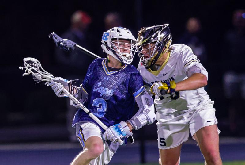 Cape senior Burke Healy dodges to the Sallies goal. JEFF TRENCH PHOTOS