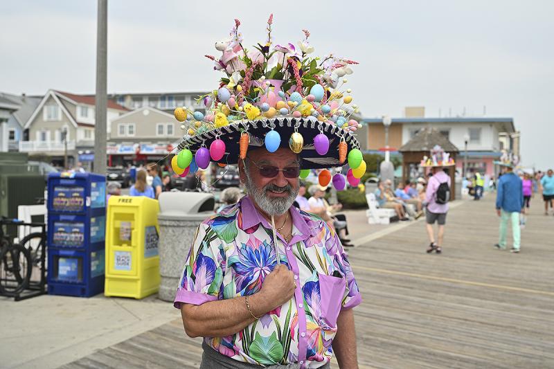 George Hermann is pure Easter in his bonnet.