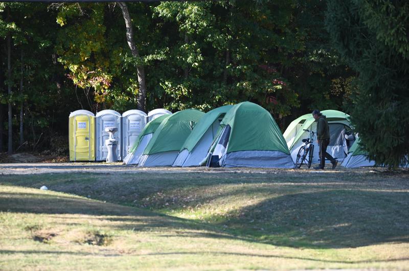 Code Purple on the Cape is seeking a conditional use to operate a homeless village on the site of the former Delaware State Police Troop 7. A trial last fall on the same site was deemed a success by organizers. NICK ROTH PHOTO