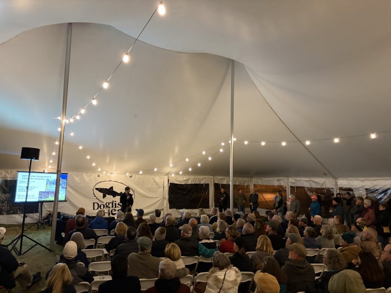 A full house attended Dogfish Head in Milton to hear a presentation on a proposed bicycle/pedestrian trail connection that would connect Milton to the Lewes-to-Georgetown Trail. DelDOT officials are seeking additional funds to conduct a feasibility study of the project, with the hopes of starting the study early next year. RYAN MAVITY PHOTO