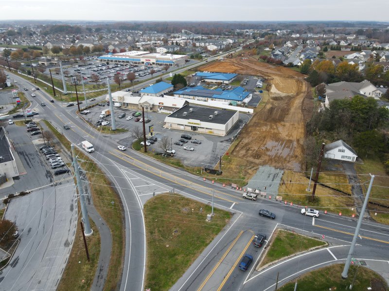 The project area shows where the new road will be built to align with the signalized intersection at Savannah Road.