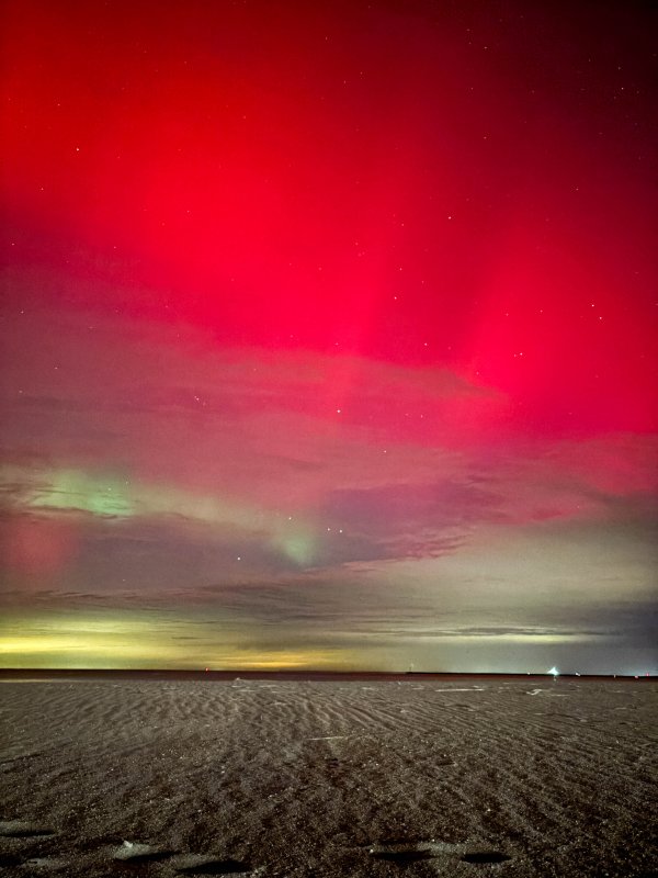 The sky in Lewes turns a vibrant shade of red late Nov. 11.