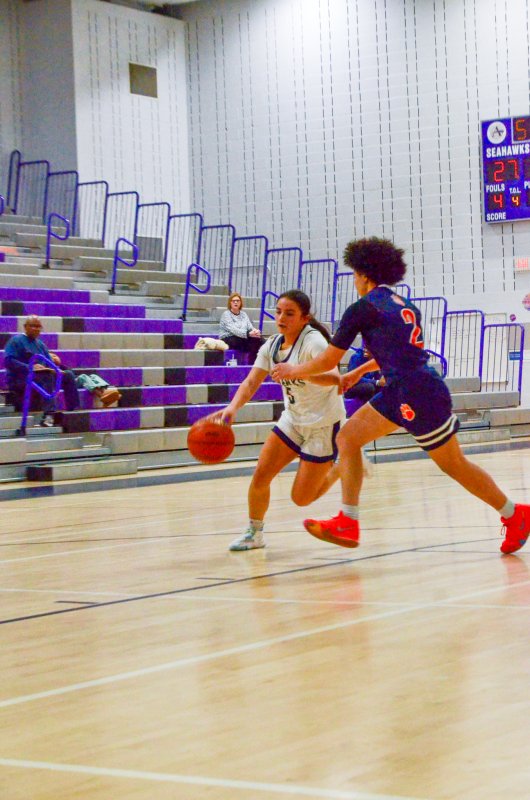 Sussex Academy freshman Patti Lara Nieto drives into the paint.