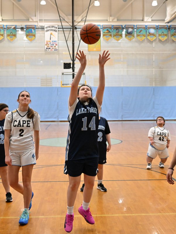 Lake’s Delaney Martin takes a shot for the Spartans.