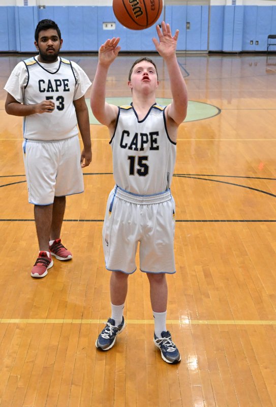 Cape sophomore Luke Archer hits a set shot.