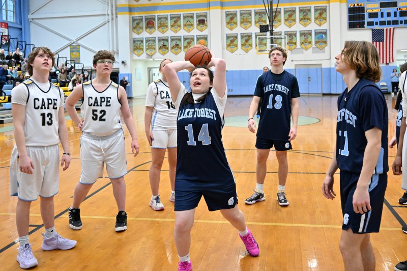 Delaney Martin takes a shot for the Spartans.