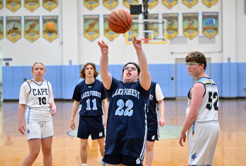 Hannah Alexander takes a shot for the Spartans.