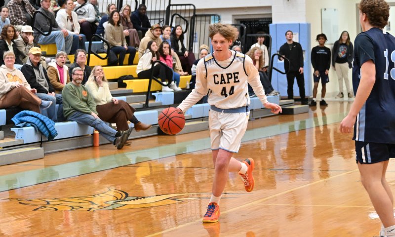 Cape senior Erichson McMahon moves the ball up the sideline.