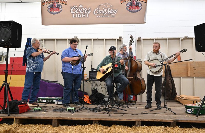Danny Paisley and the Southern Grass entertains the crowd at the Georgetown Oyster Eat.