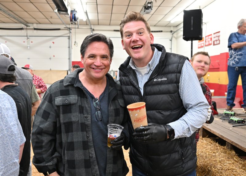 Dustin Oldfather and Cliff McCall got in early to beat the crowd.