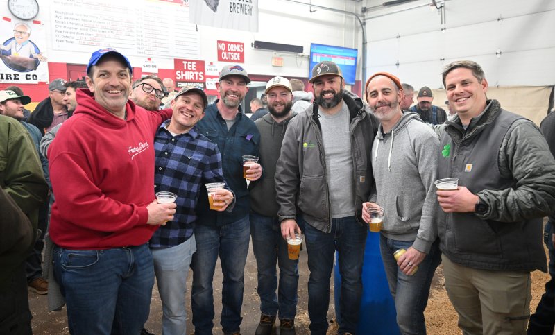 Ready for some bivalve mollusks are (l-r) Ryan Batdorf, Joe Tuske, Sam Weiland, Brian Kellerman, Tyler Myers, Brad Fox, Jon Orlando and
Christian Guidash.