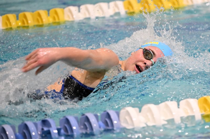 Cape freshman Lily Touw swims the 200 individual medley to a time of 2:25.50.