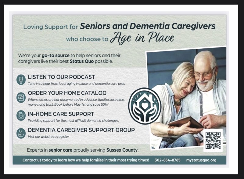 Unique products and services for seniors and Dementia caregivers. Check out our Podcast where we speak with Aging in Place pros and caregivers. Have your MSQ Home Catalog created before you bring caregivers into your home - protect everything and everyone! Call us for Dementia support and join our Zoom support group. We are here for you! My Status Quo