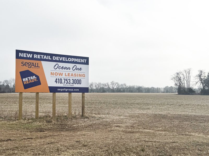 Signage along Route 1 advertises the future Ocean One development. NICK ROTH PHOTO