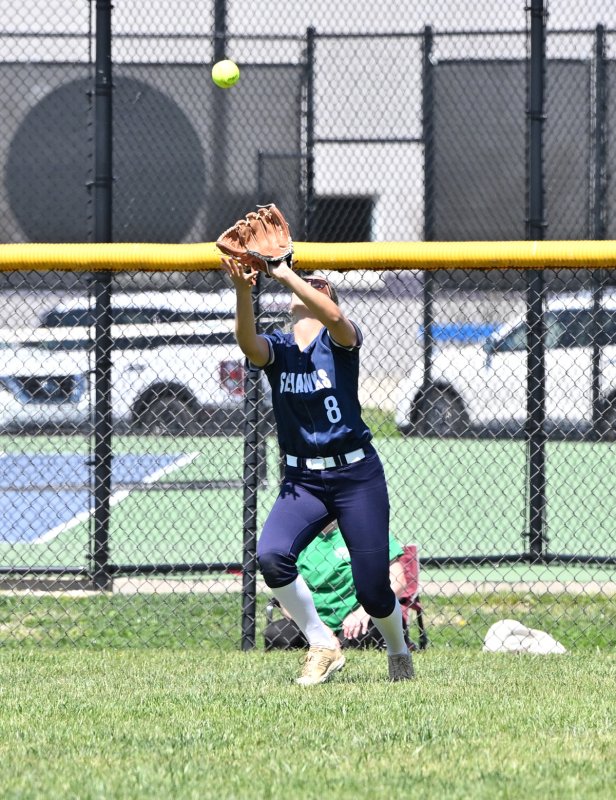 Senior Ryan Lowe makes a play in center field.