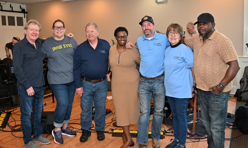 Cape Community Fund board members and volunteers on hand for the spring bash are (l-r) Ed Shockley, Maryellen Kiernan, Butch Archer, Threasa Brittingham, Tommy Engel, Kathy House and Kemp Brittingham. DAN COOK PHOTOS